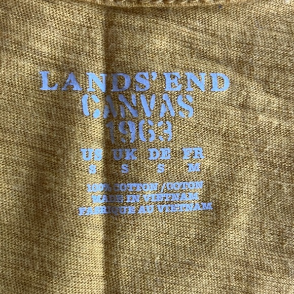3/$20 Lands End eyelet cotton tank top yellow Small - Picture 6 of 9